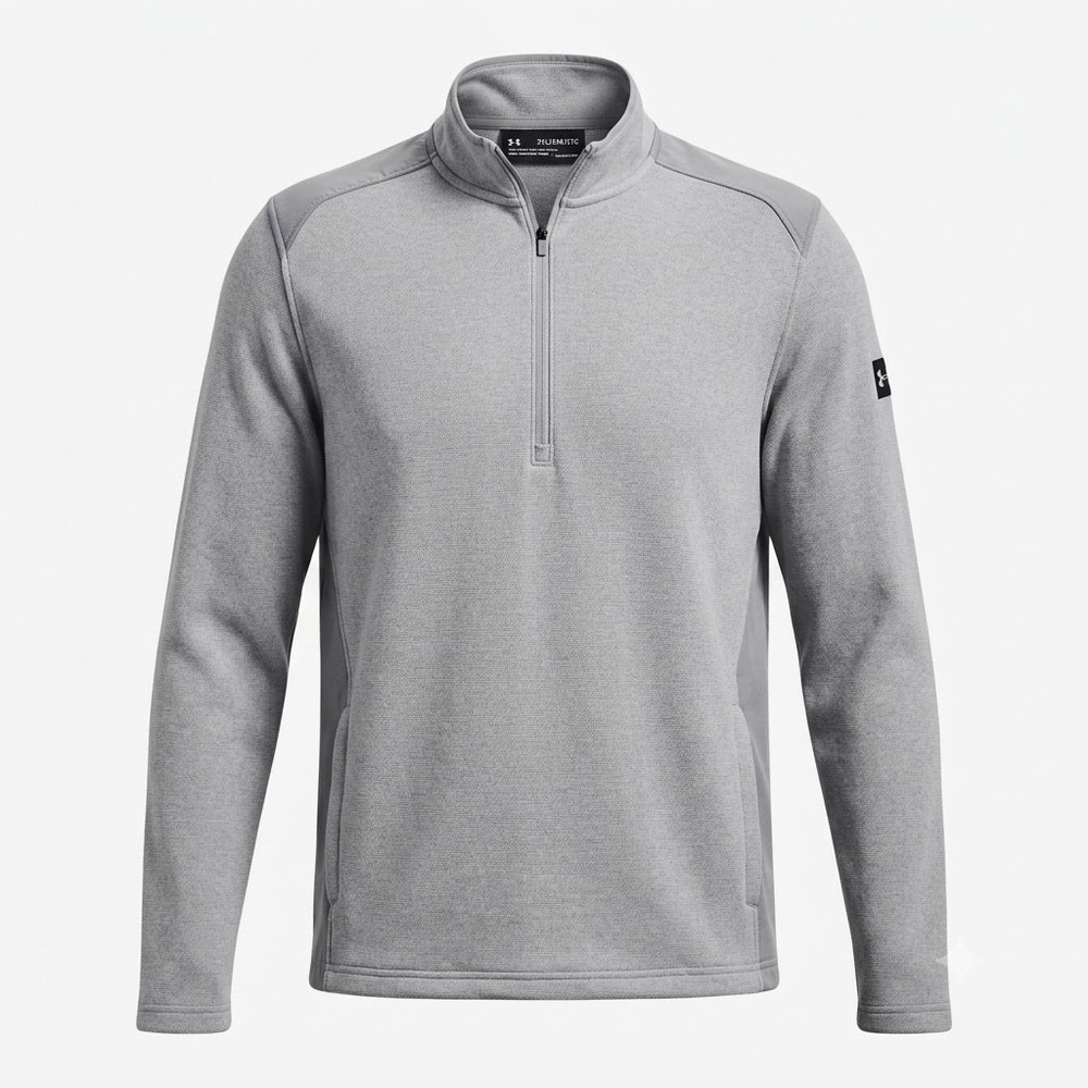 Under Armour ColdGear Mens XXL 2XL Gray 1/4 Zip Pullover Loose Fit Jacket - Picture 7 of 8